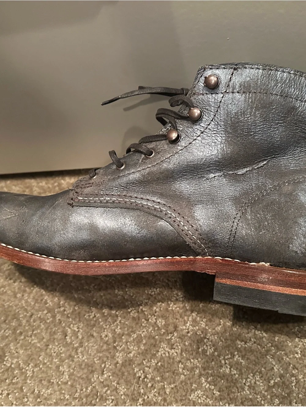 Wolverine 1000 Mile Boots Gray Leather Made In The USA Womens 11